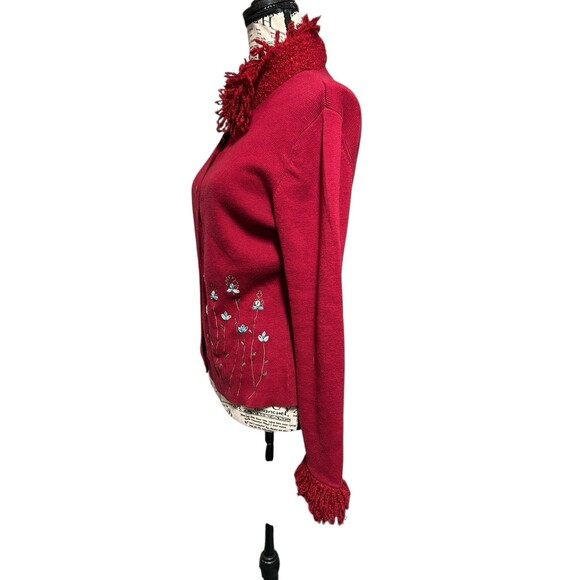 Telluride Clothing Co Red Mock Neck Fairy Cardigan Hipster Y2K  Cottagecore - Picture 6 of 10